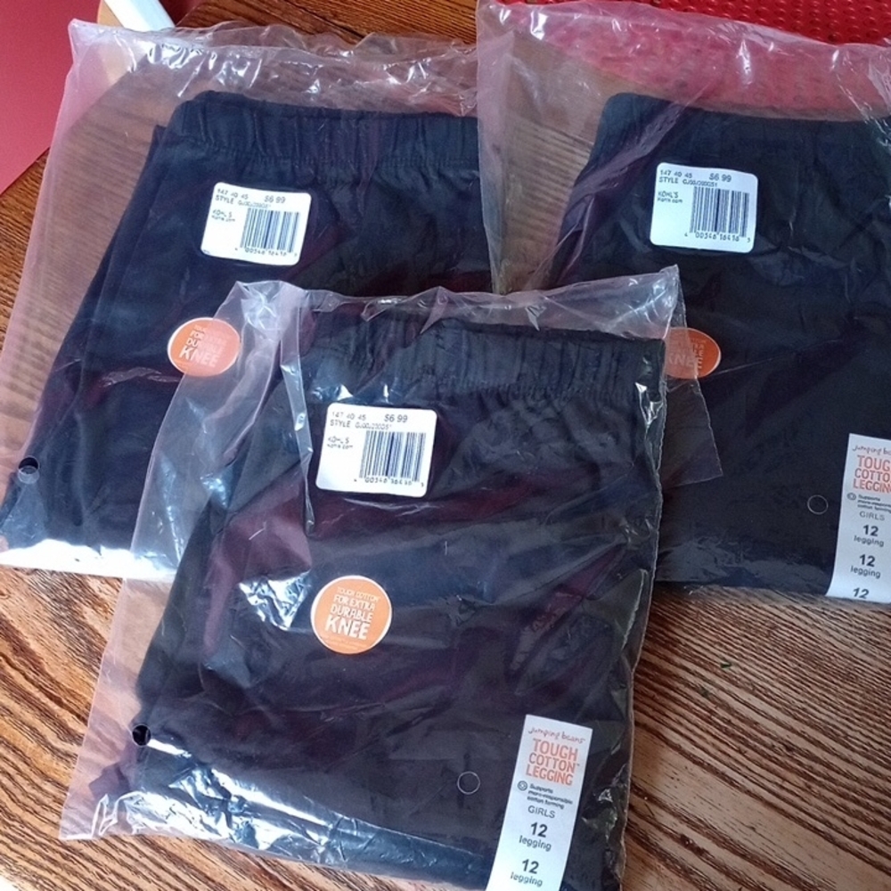 NIP Jumping Beans Tough Cotton Black Leggings- 3 Pairs